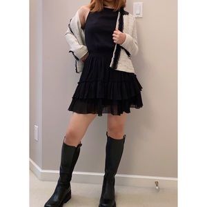 ZARA | Black Sleeveless Ruffled Tulle Mini Dress